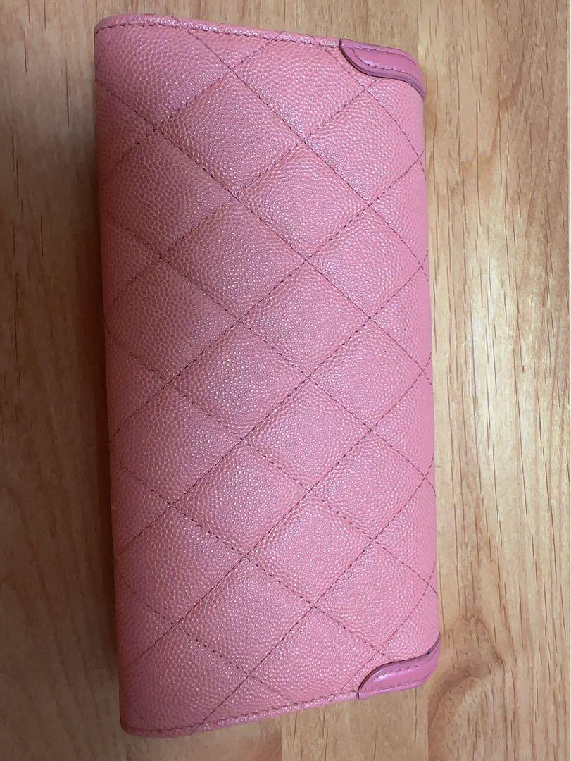 CHANEL シャネル CCフィリグリー キャビアスキン長財布 ピンク