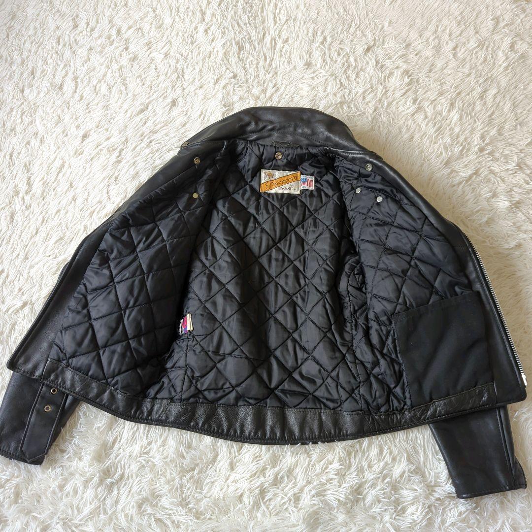 schott ショット 618 裏地キルティング レザー ダブル