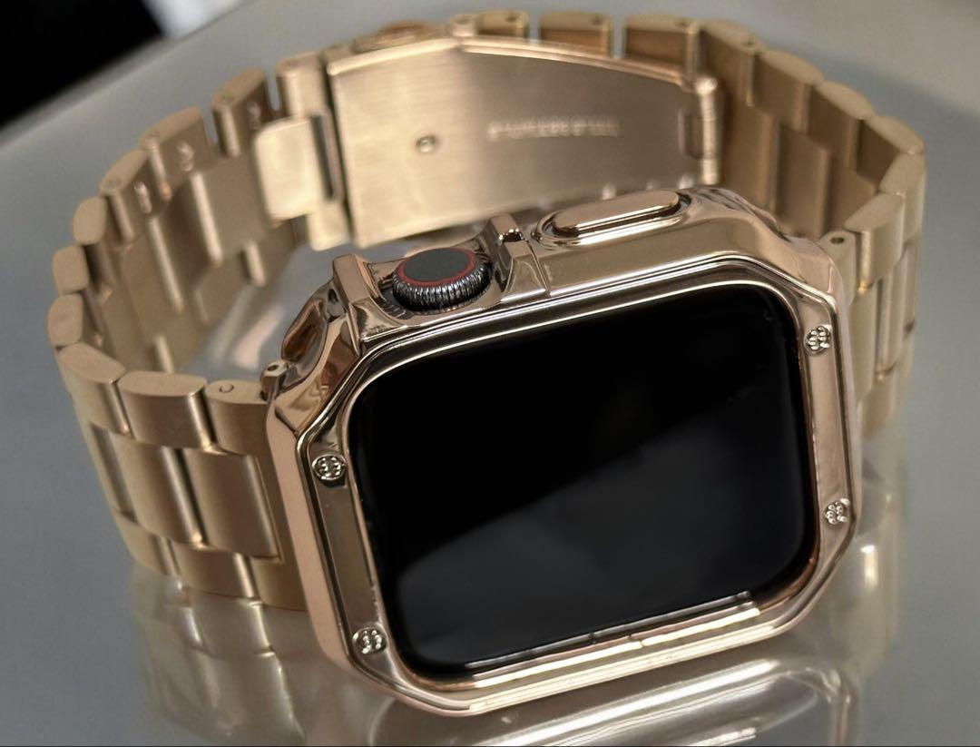 r★アップルウォッチバンド ステンレスベルト Apple Watchカバー