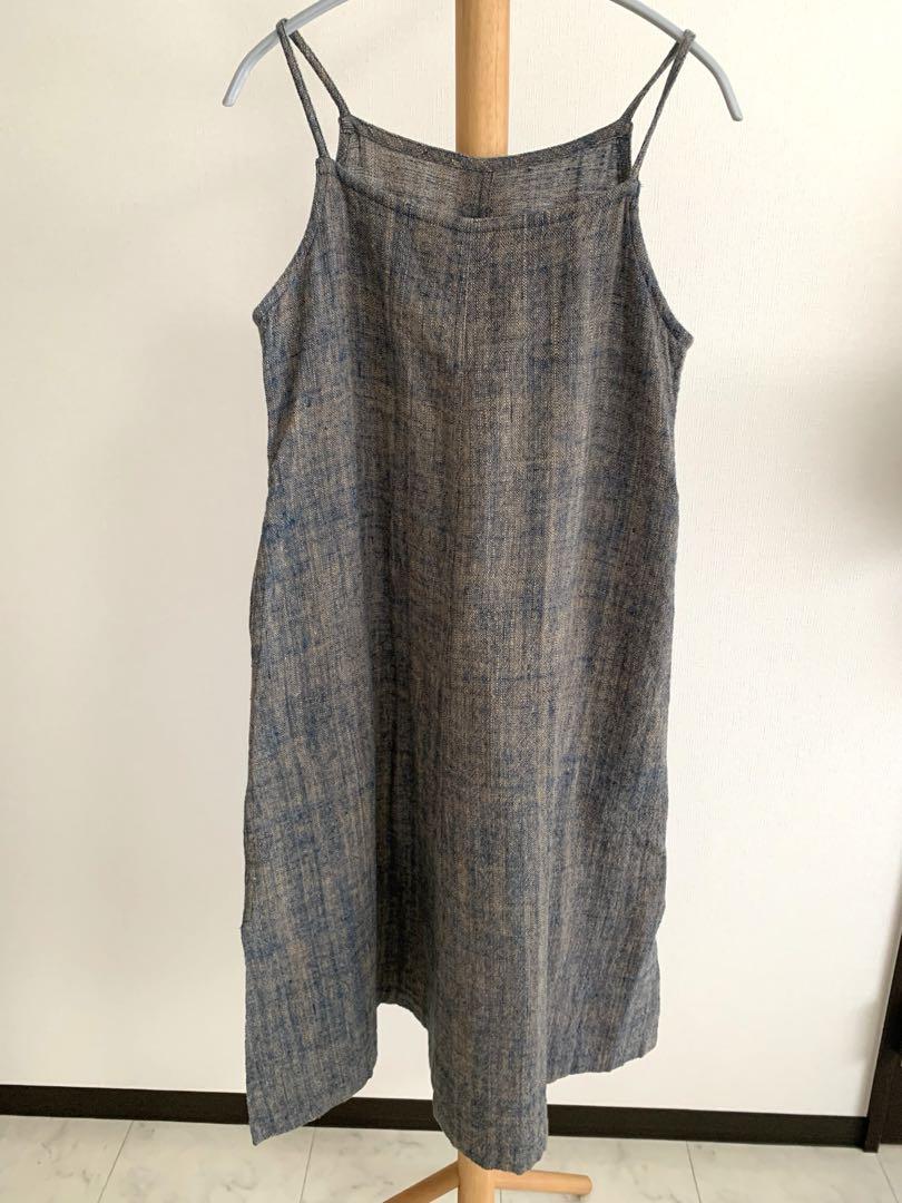 人気カラーの お値下げしました】うさとの服 藍染 チュニック ワンピース usaato スカート
