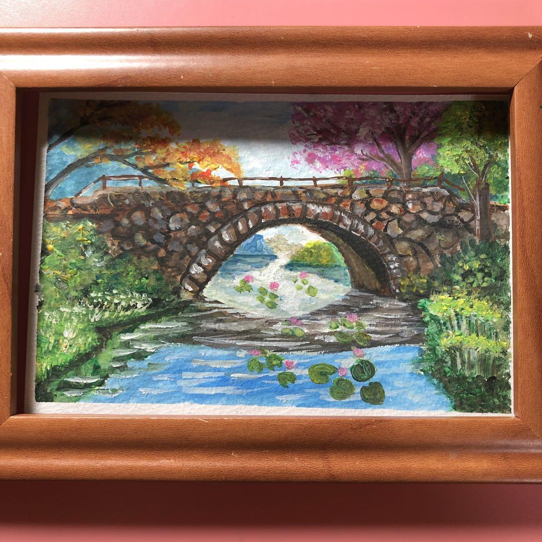 メルカリ 絵画 絵 油絵 F6-080214 風景（橋のある風景） - メルカリ