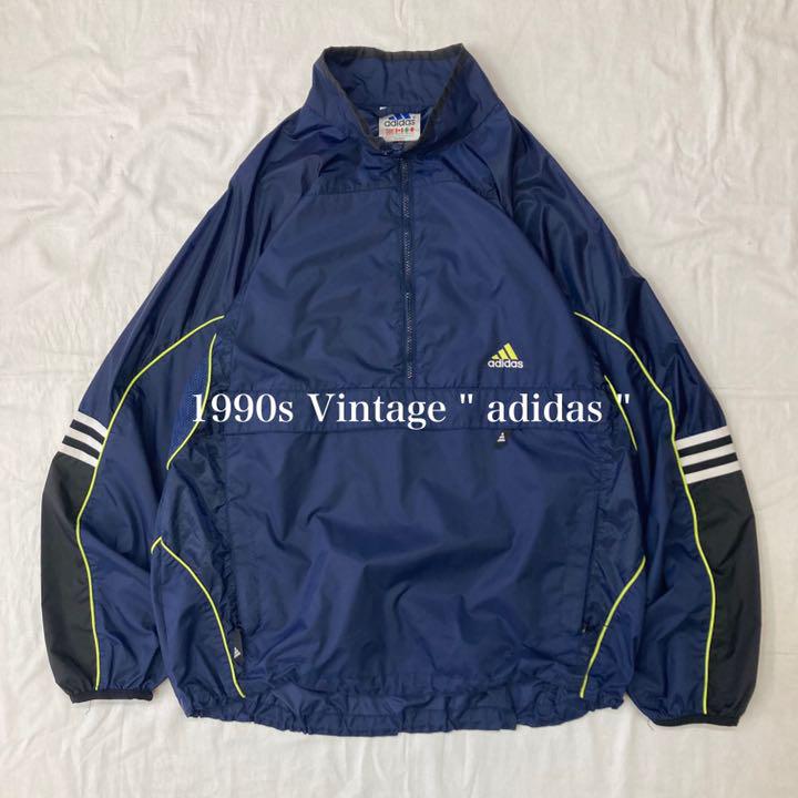 希少 古着 adidas アディダス/ナイロンジャケット ハーフジップ 90s 希少 古着 adidas アディダス/ナイロンジャケット ハーフジップ 90s
