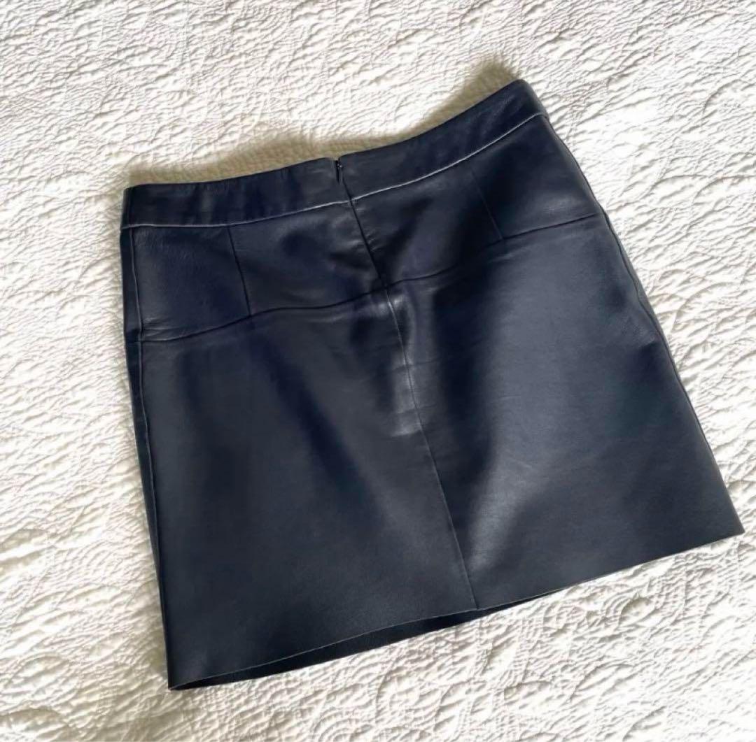 セリーヌ　CELINE ミニスカート　ラムレザー　ビンテージ品