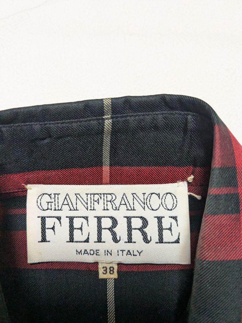 【オープニング 大放出セール】 GIANFRANCO FERRE シルクブラウス チェック柄 イタリア製 トップス