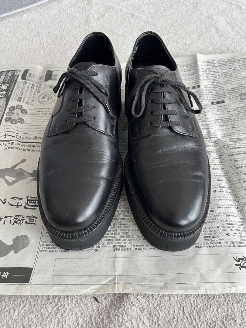 COMME des GARCONS HOMME ブラックレザー厚底シューズ