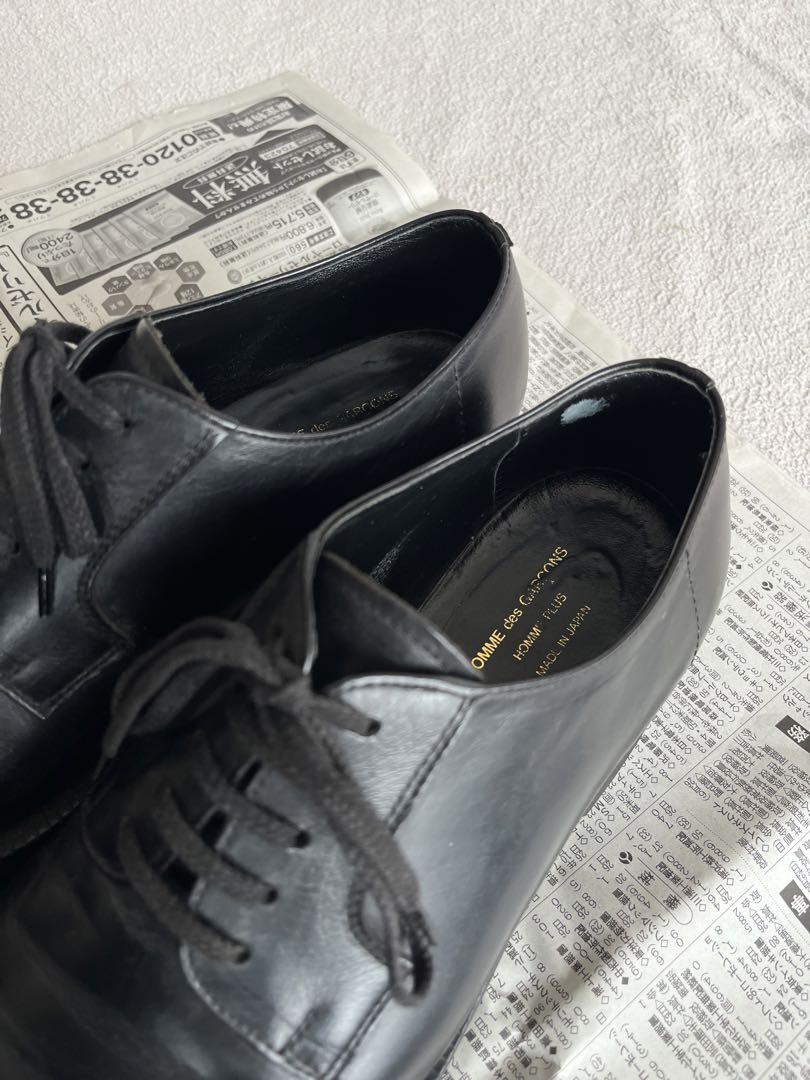COMME des GARCONS HOMME ブラックレザー厚底シューズ