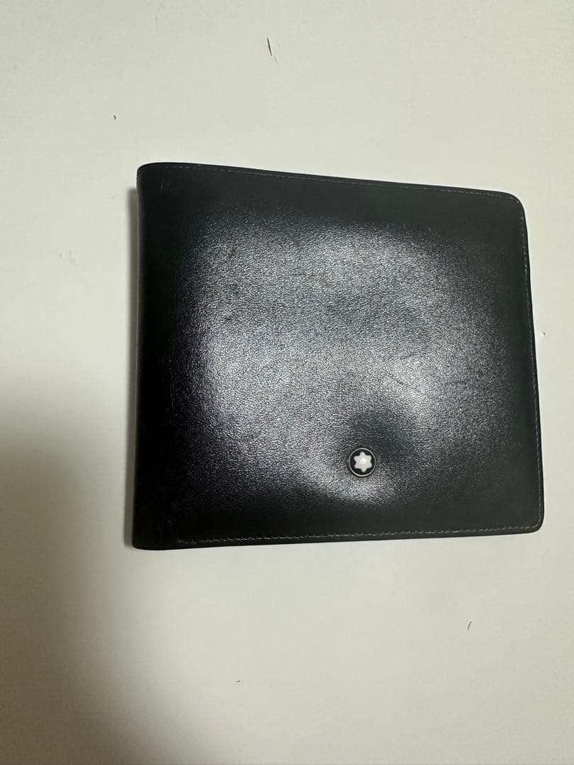 モンブラン ブラックレザー 二つ折り財布