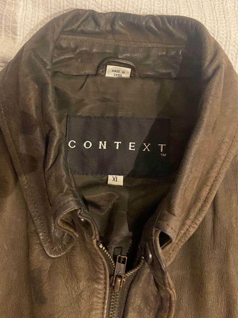 【短丈】CONTEXT レザー ジャケット ブラウン
