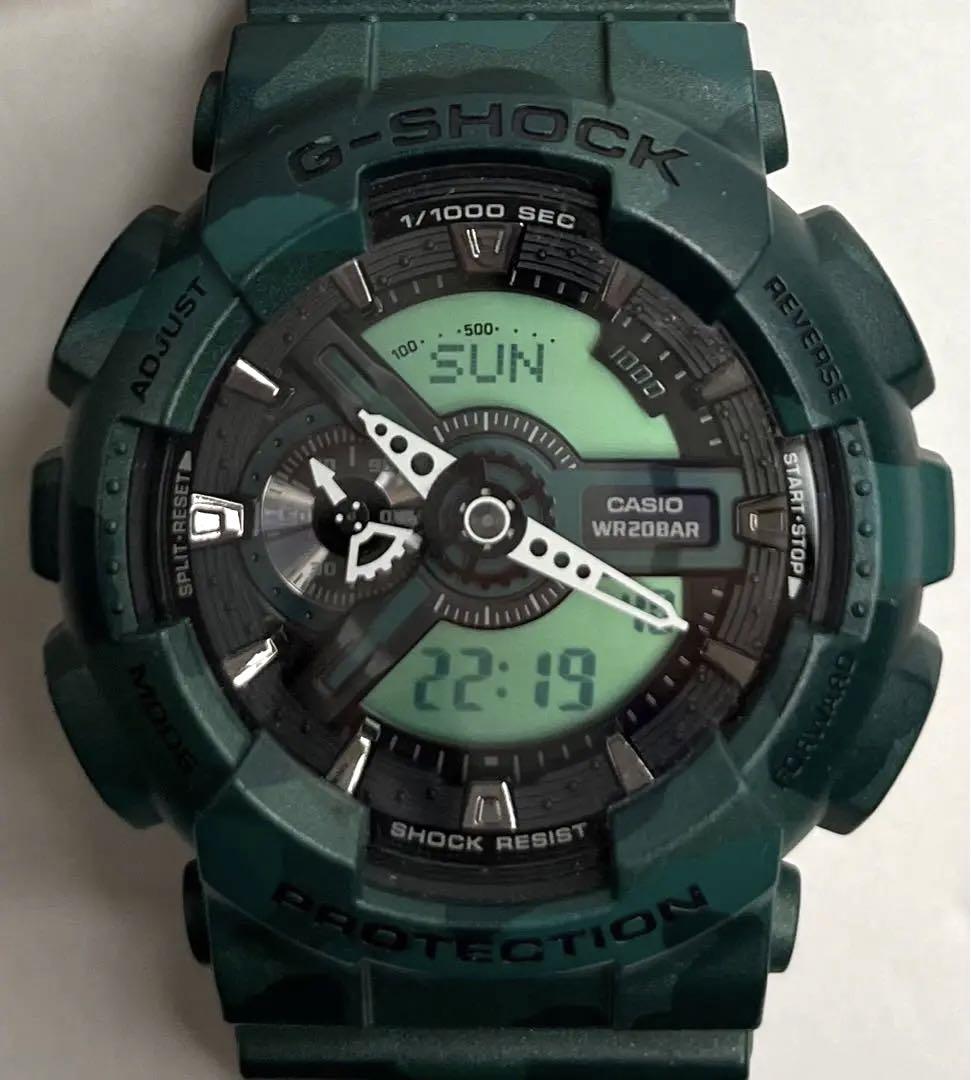 美品稼動品 G-SHOCK  GA-110CM-3AJF グリーンメタリックカモ