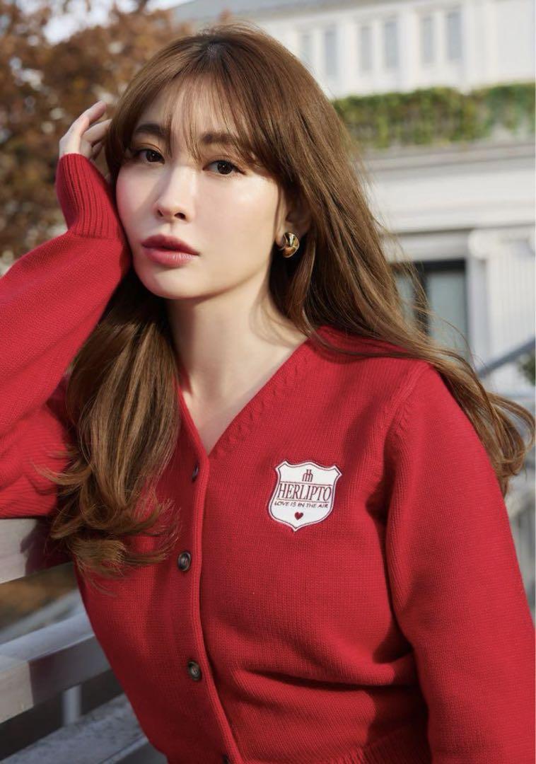完売 herlipto Be Mine Emblem Knit Cardigan
