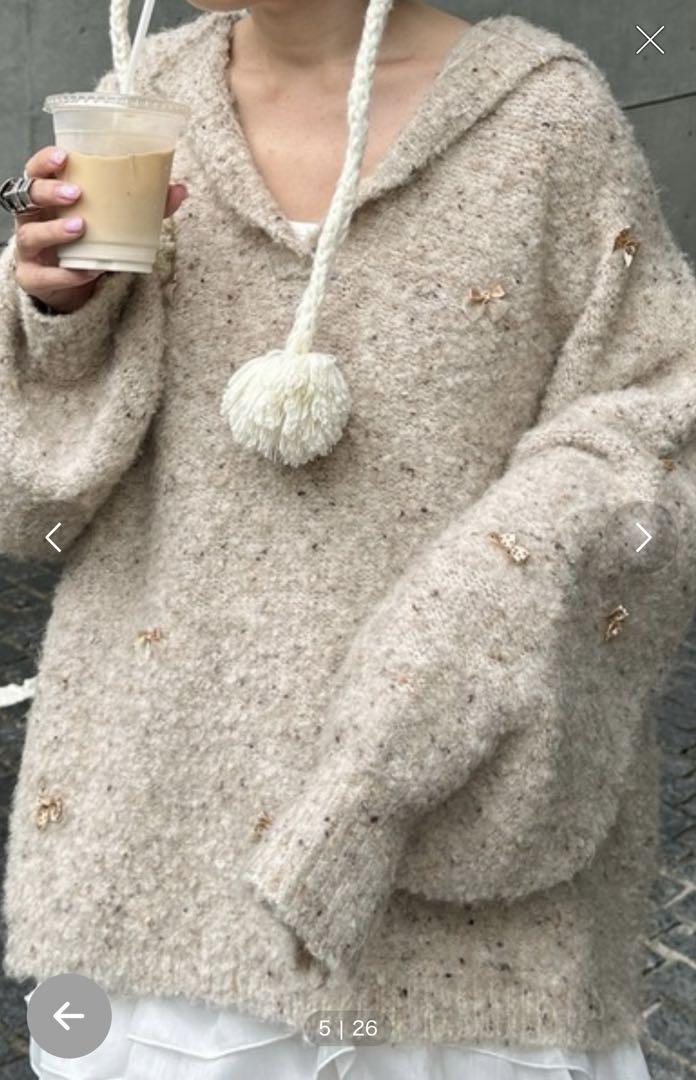 Alley by w closet リボン付ブークレビックカラープルオーバー 6,160円