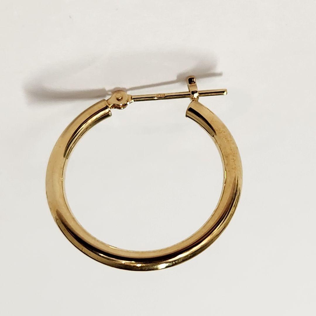 新品 K18シンプルフープピアス(リングピアス)サイズ2mm×20mm