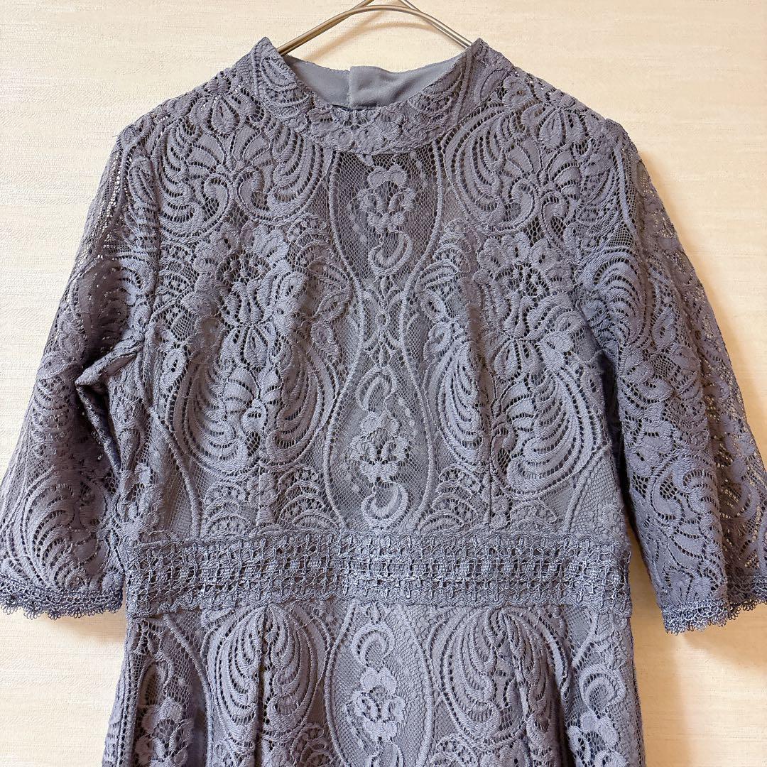 大人気アイテム niana ニアナ ハイネックパネル刺繍レースドレス 結婚式 二次会 スーツ・フォーマル・ドレス