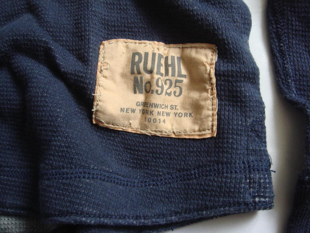 超希少★ルールナンバー925 RUEHL 長袖Ｔシャツ ワッフル ロンT S