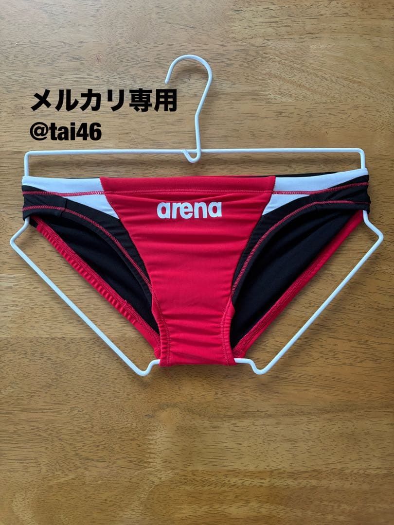 arena アリーナ 競泳水着 レッド×ホワイト Vパン 競パン SS・arena