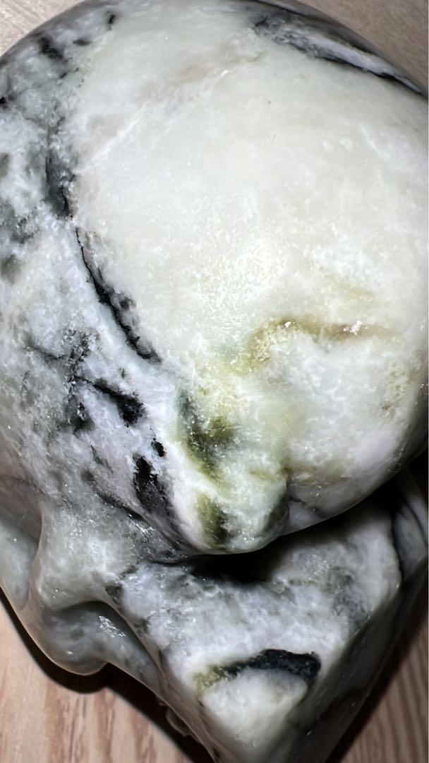 天然石 翡翠 SKULL 骸骨 置物 画像12