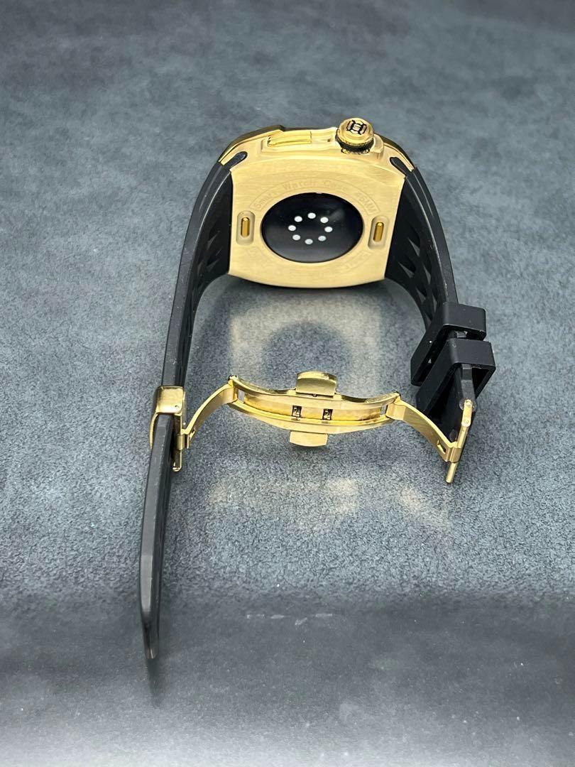 46mm アップルウォッチ Series 10 ステンレス ケース ラバー
