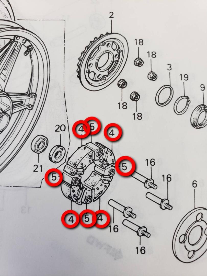 画像に無い物は付属しませんHONDA純正 ホーク系 リアホイールダンパーラバー＆ダンパーカラーセット