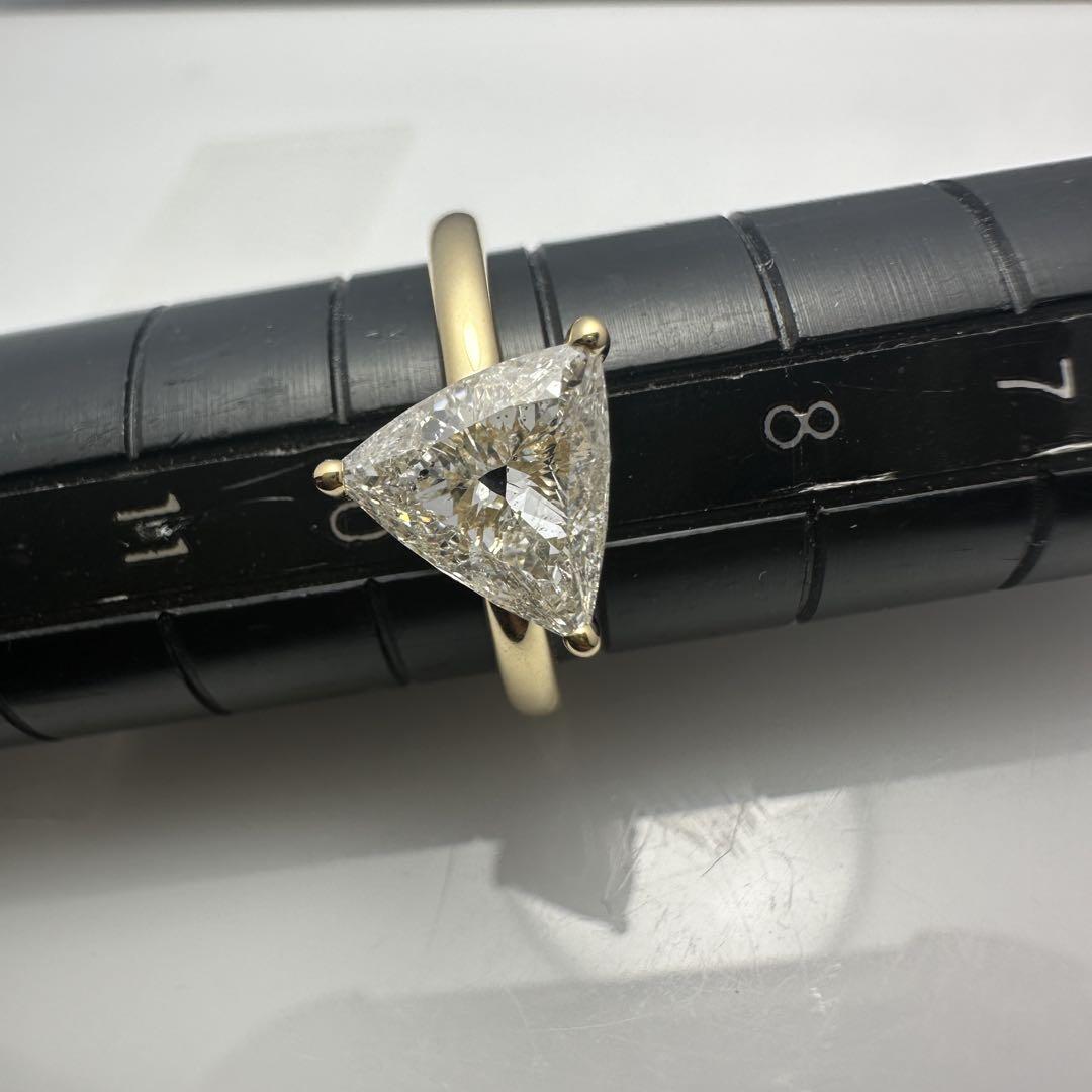 K18天然ダイヤモンドリング　1.012ct H SI2 トリリアントカット