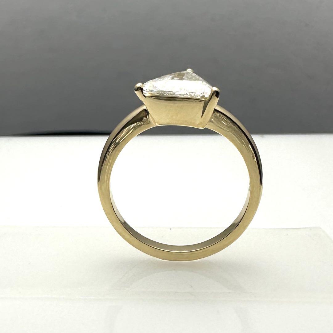 K18天然ダイヤモンドリング　1.012ct H SI2 トリリアントカット