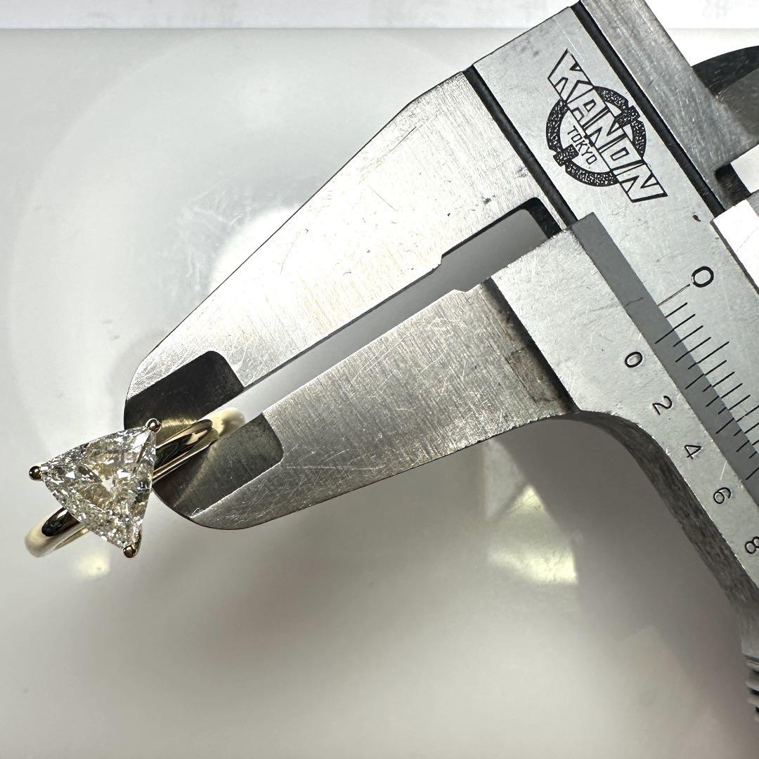 K18天然ダイヤモンドリング　1.012ct H SI2 トリリアントカット