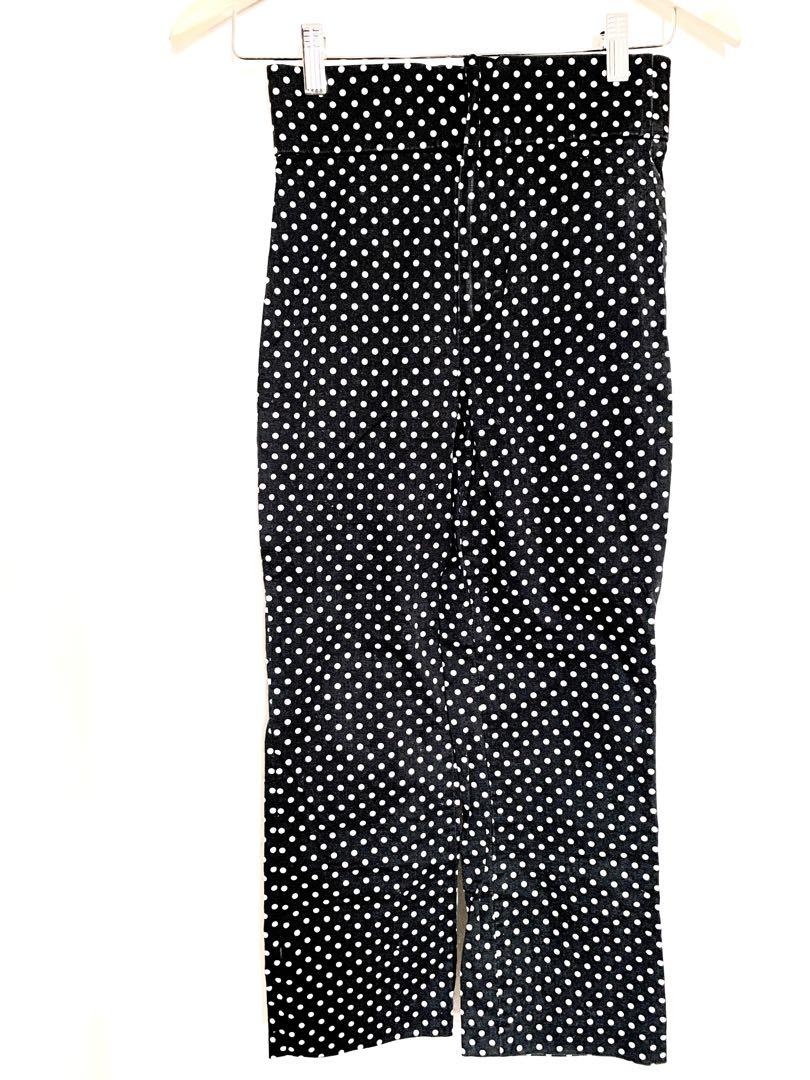 匿名配送】ZARA ザラ ドット柄 クロップドパンツ ストレッチ