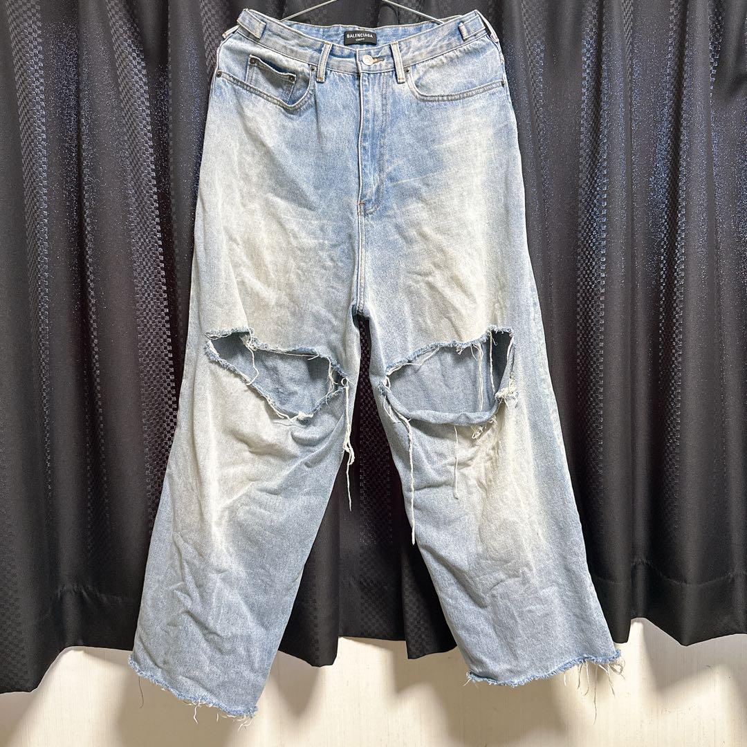 パンツ BALENCIAGA 22SS DESTROYED SKATER JEANS