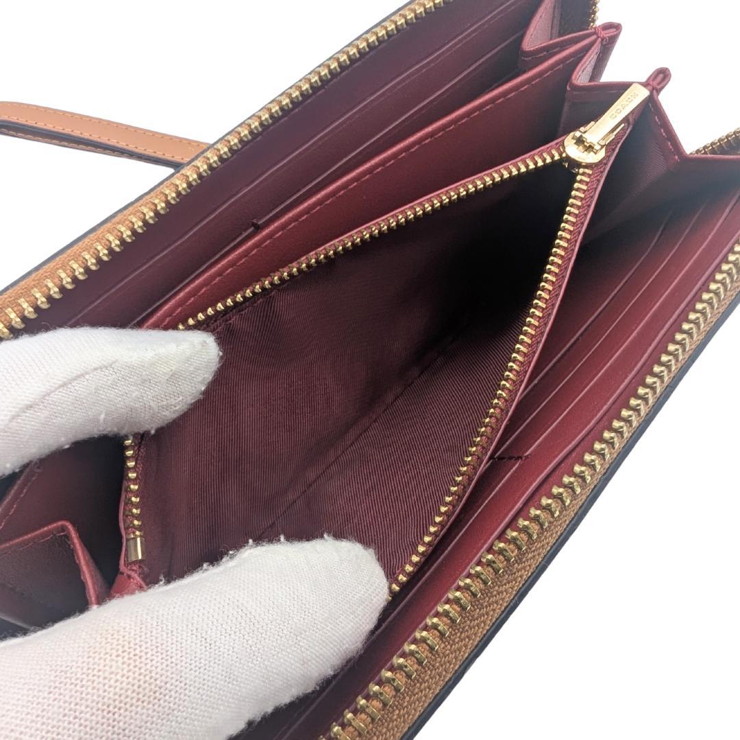 〈美品〉COACH コーチ 長財布 財布 ラウンドジップ ホースアンドキャリッジ