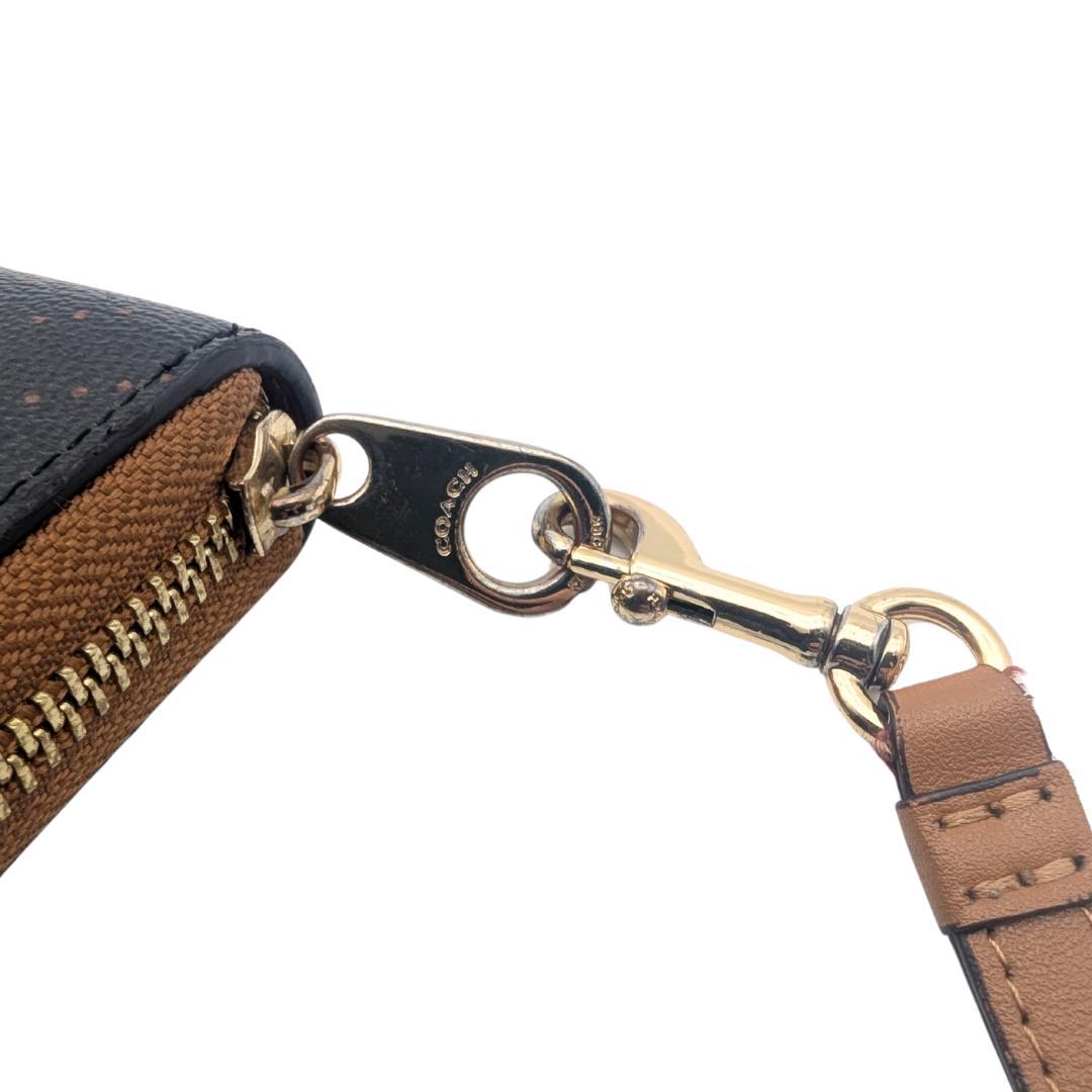 〈美品〉COACH コーチ 長財布 財布 ラウンドジップ ホースアンドキャリッジ