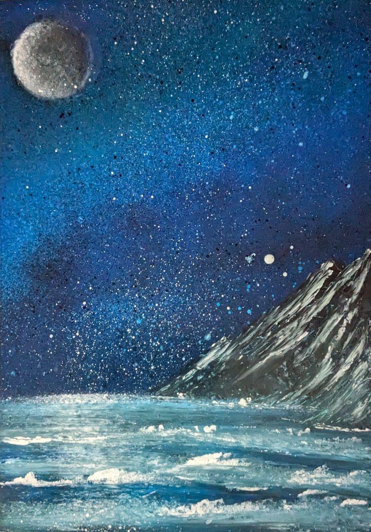 スプレーアート「星空の綺麗な夜に」
