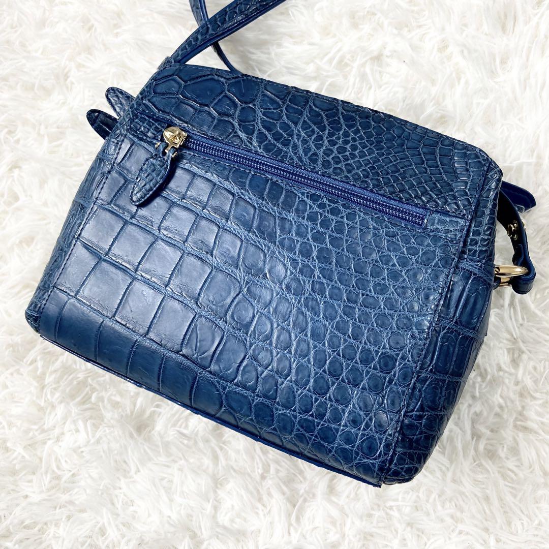未使用✨ Cocco cristallo ショルダーバッグ クロコダイル ブルー