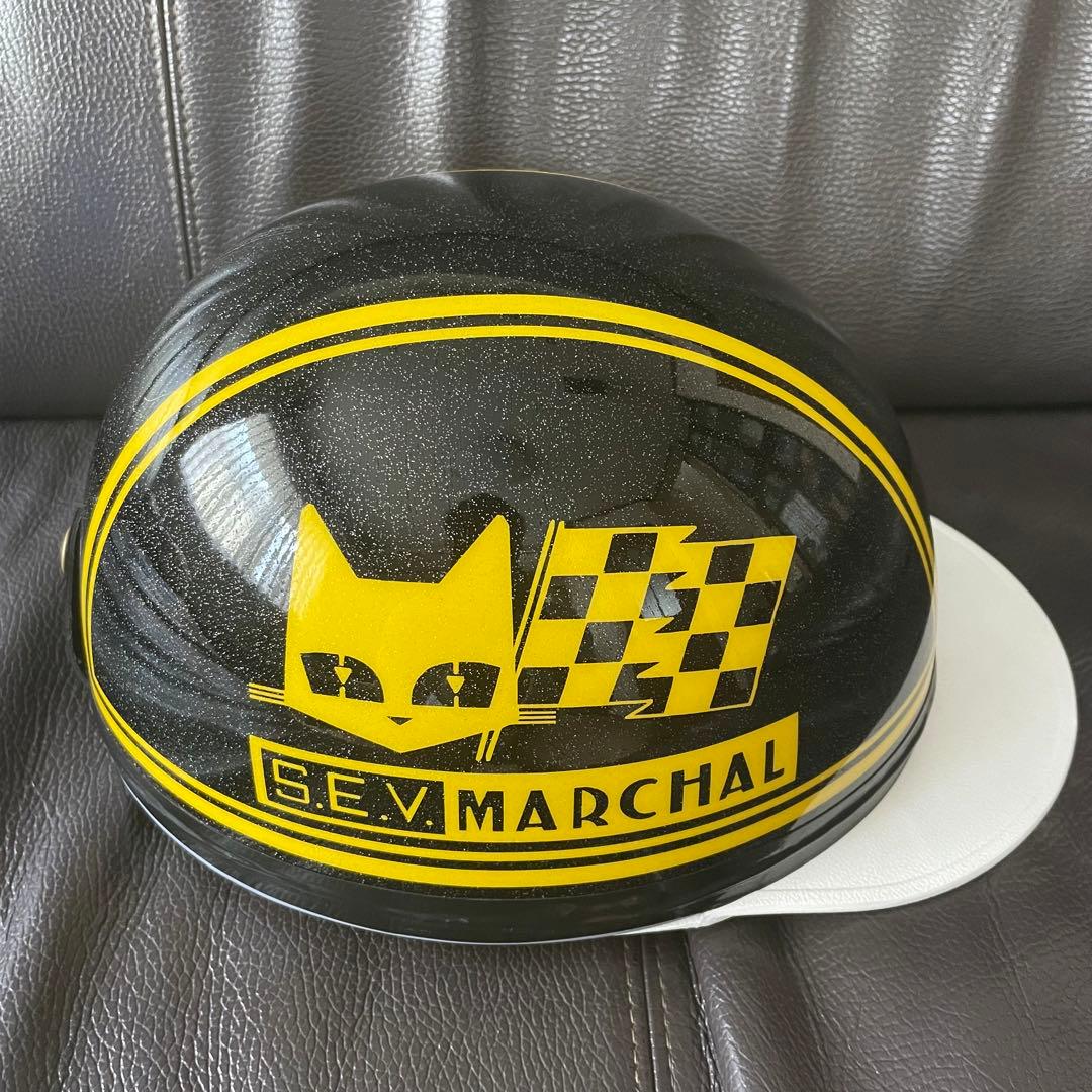 待望待望コルク半 マーシャル ブラックラメ×イエローラメ ヘルメット