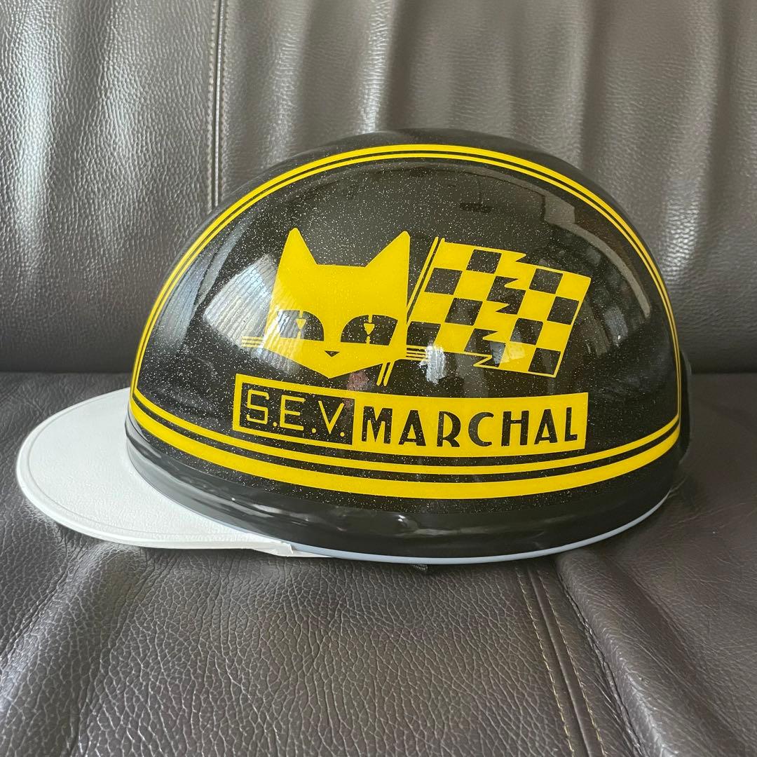 待望待望コルク半 マーシャル ブラックラメ×イエローラメ ヘルメット