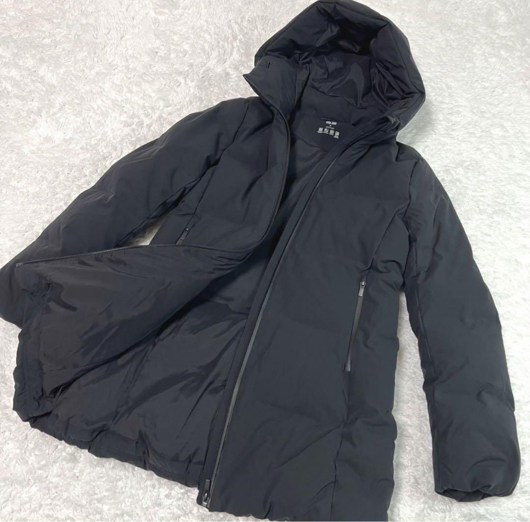 極美品】UNIQLO シームレスダウンショートコート ブラック M