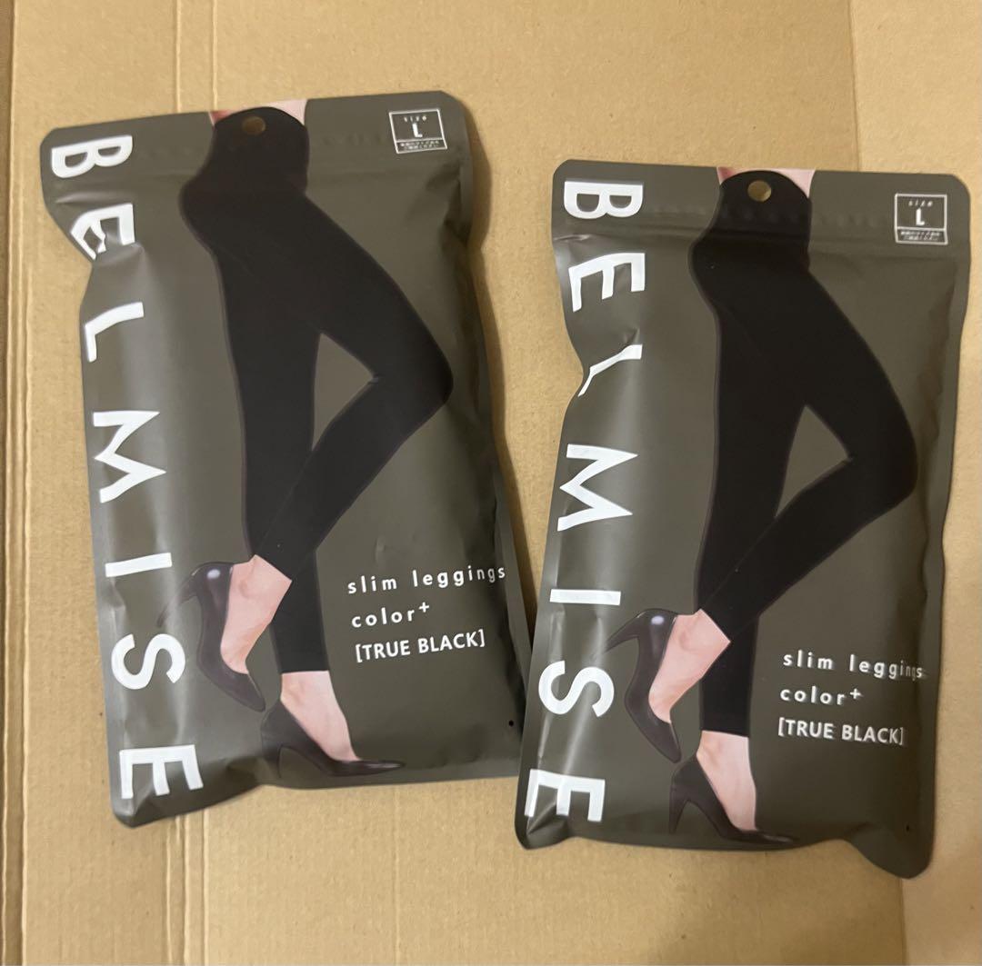 【ベルミス】着圧レギンス TRUE BLACK 2個セットLサイズ