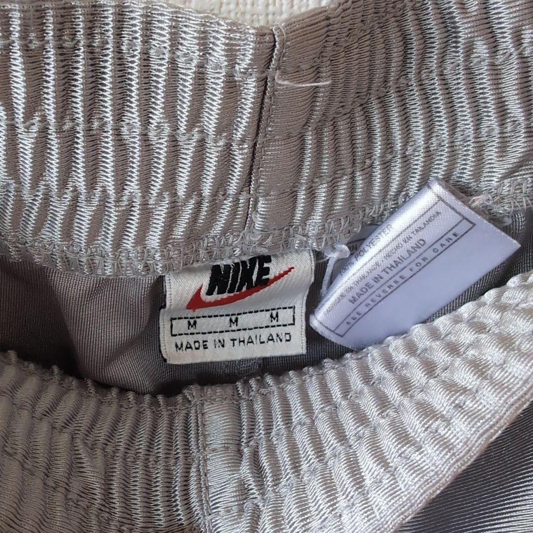 90s Nike ボタン付きパンツ Mサイズ シルバー