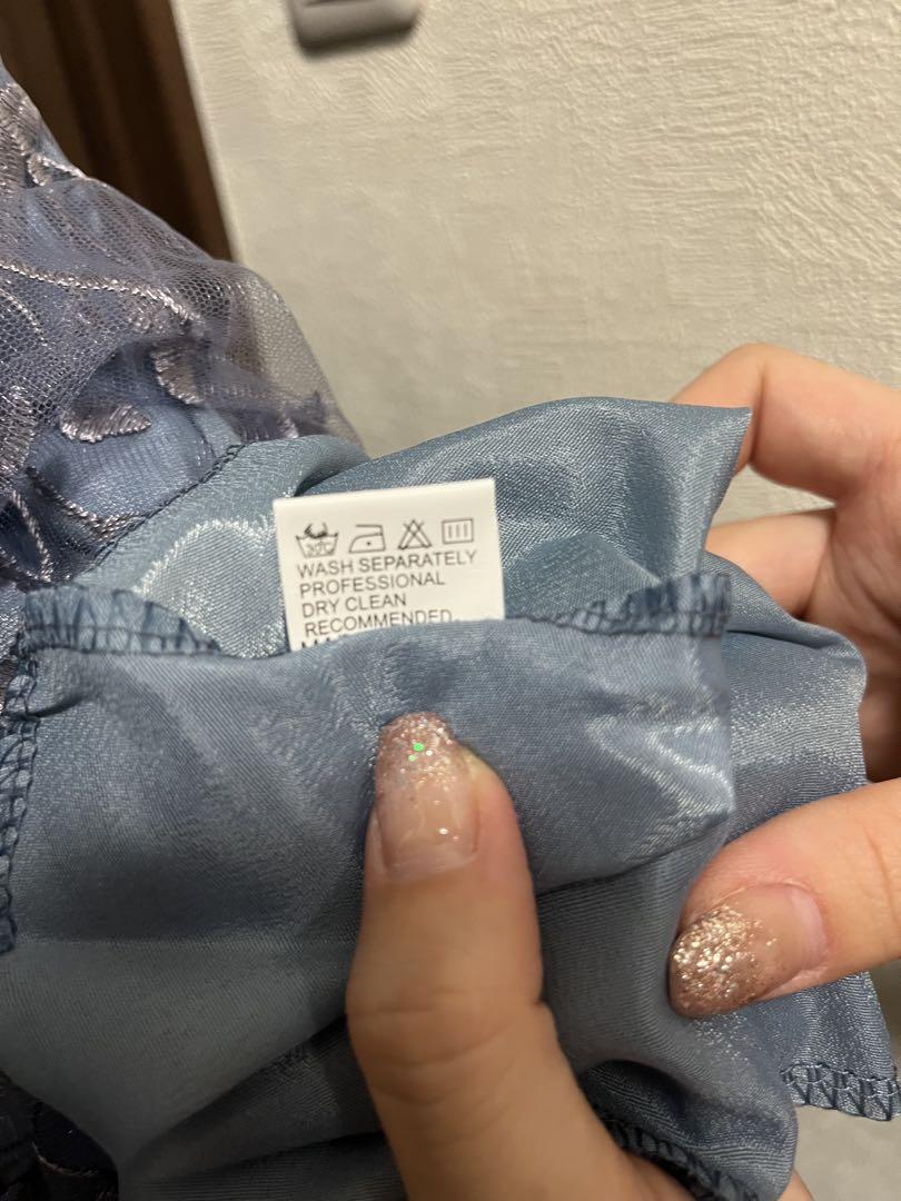 花柄シアーワンピース⭐︎ブルードレス⭐︎上品⭐︎大人可愛い⭐︎美品⭐︎送料無料⭐︎可愛い