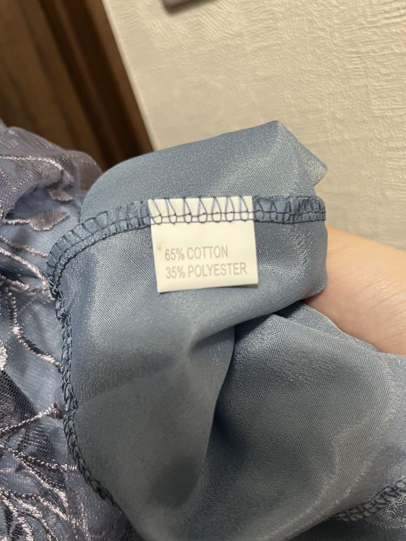 花柄シアーワンピース⭐︎ブルードレス⭐︎上品⭐︎大人可愛い⭐︎美品⭐︎送料無料⭐︎可愛い