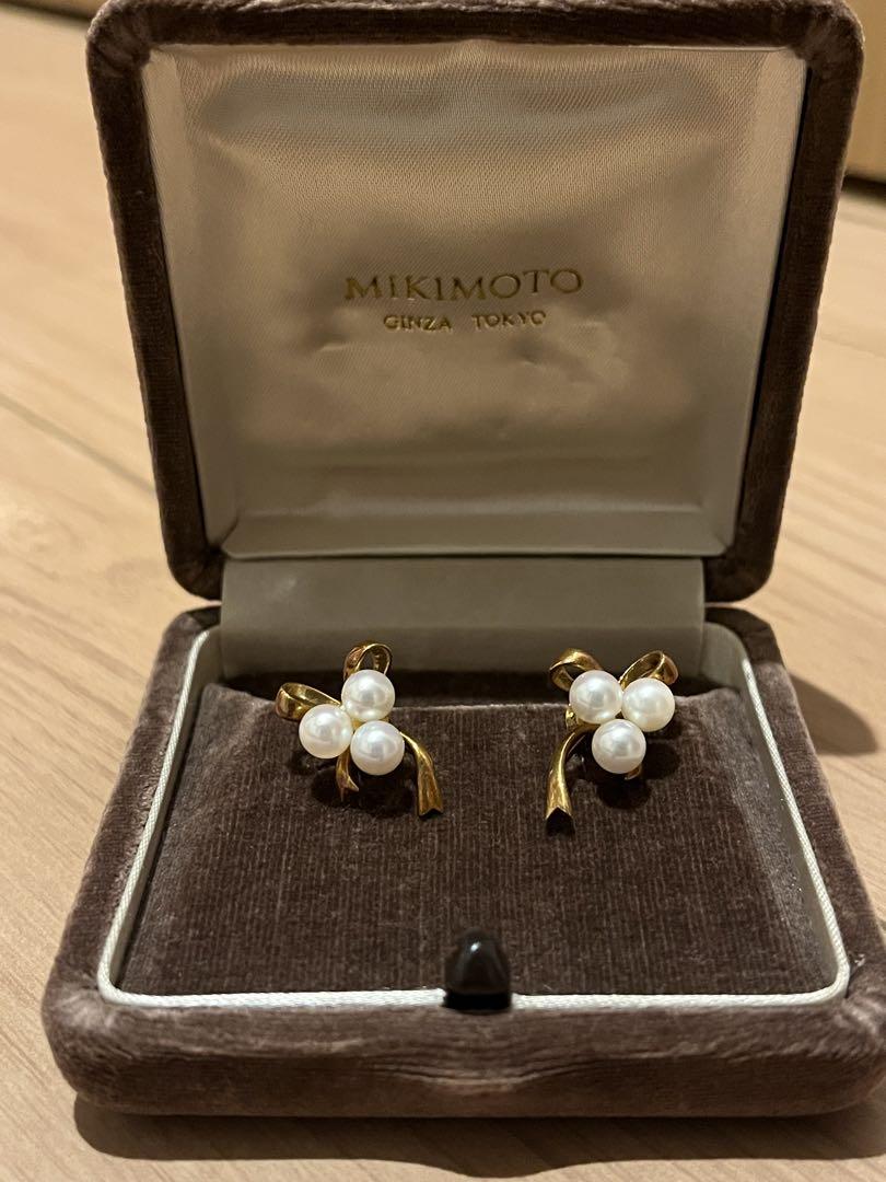 MIKIMOTO 真珠 花デザイン スタッドピアス オリジナルケース付き