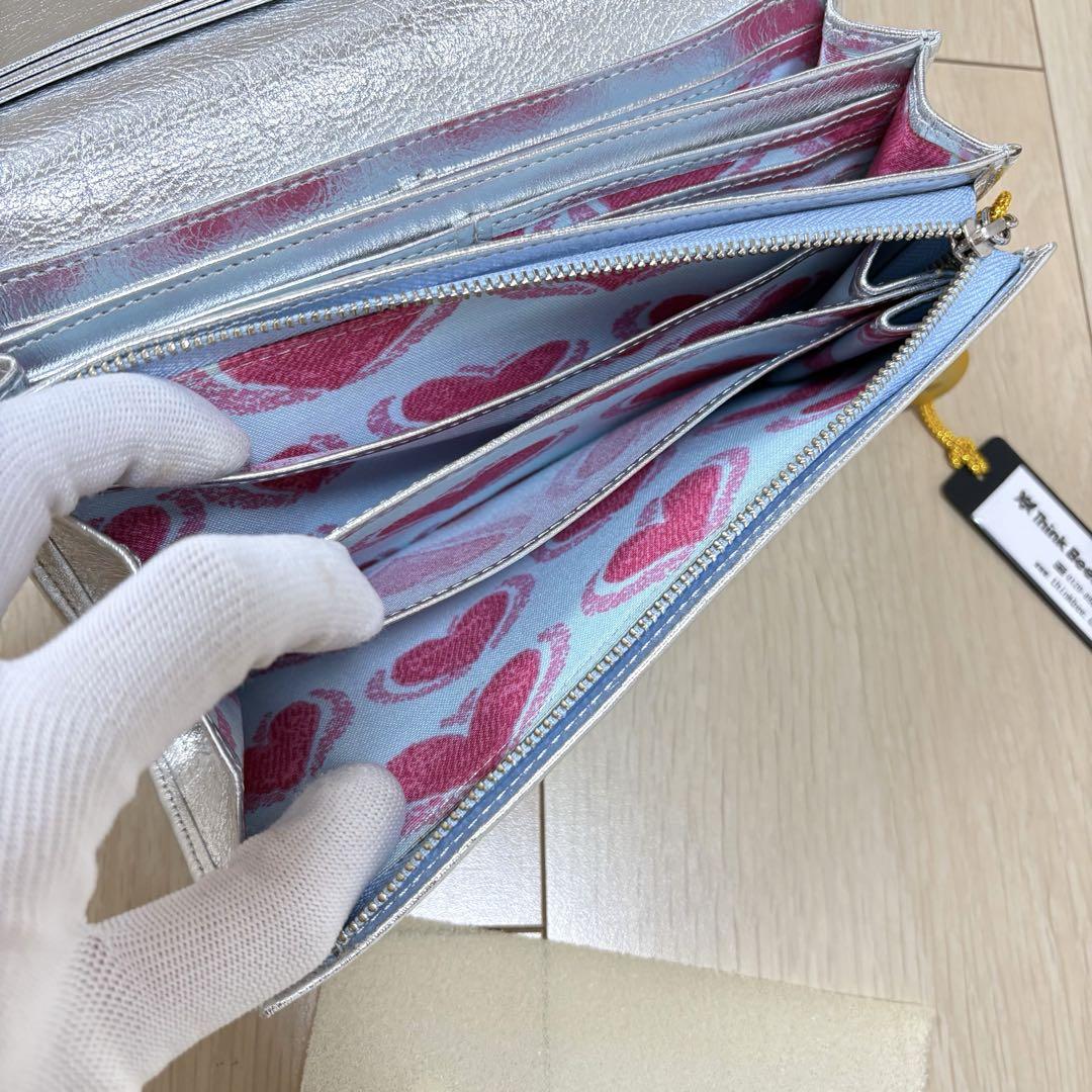 新品未使用✨希少 シンクビー ハート ビジュー デニム 長財布 多収納