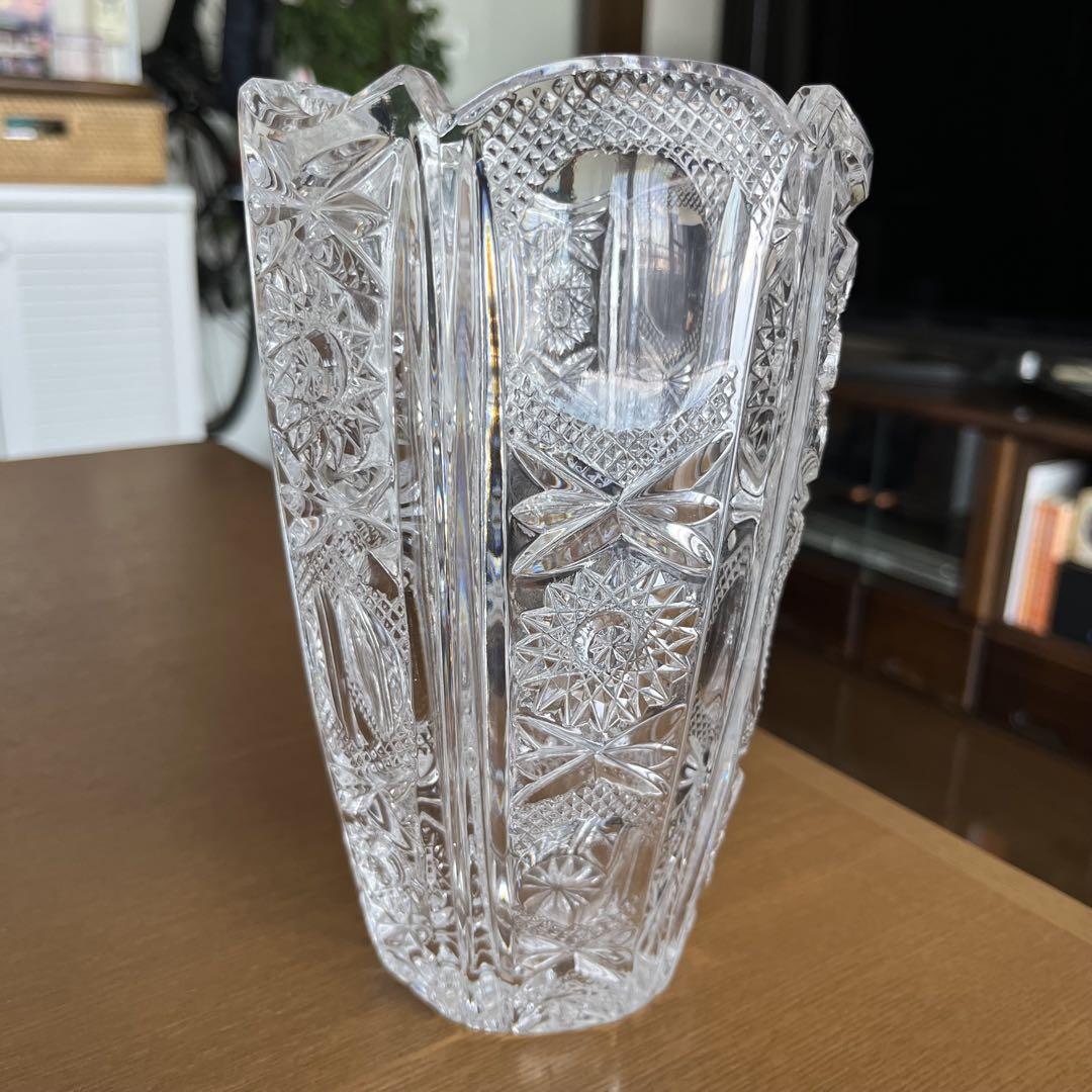 クリスタル　カットガラス 花瓶 高さ23cm 1_000000010238.jpg?1678209906