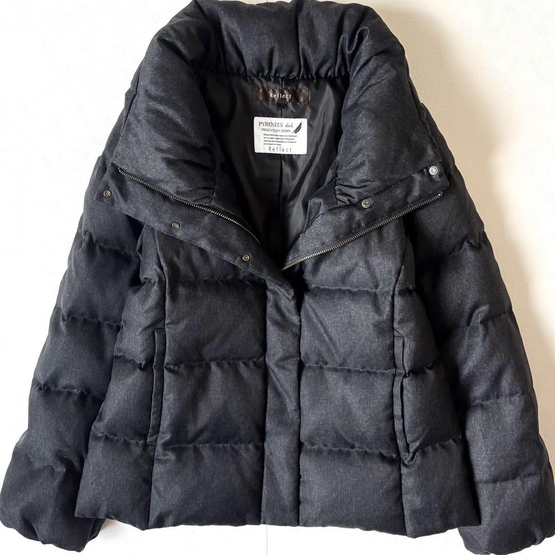 【おトク】 極美品▽リフレクト//プレミアムダウン ビッグカラー ショート ジャケット・アウター