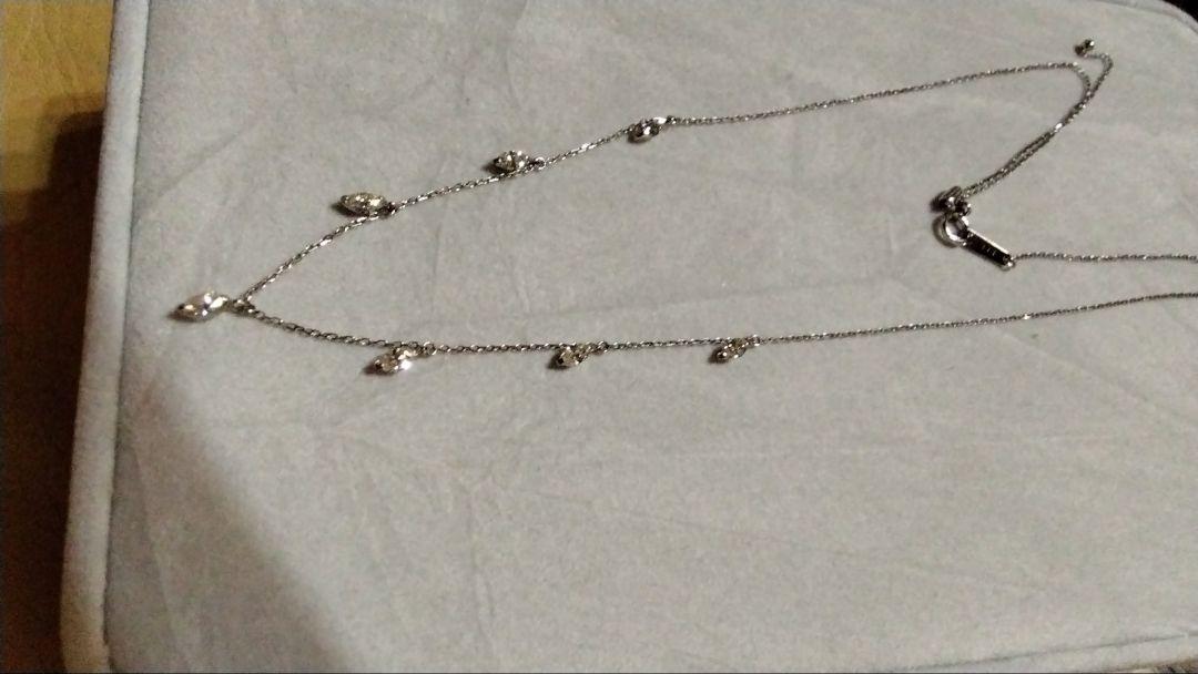 極美品　マーキスカットダイヤのステーションネックレス