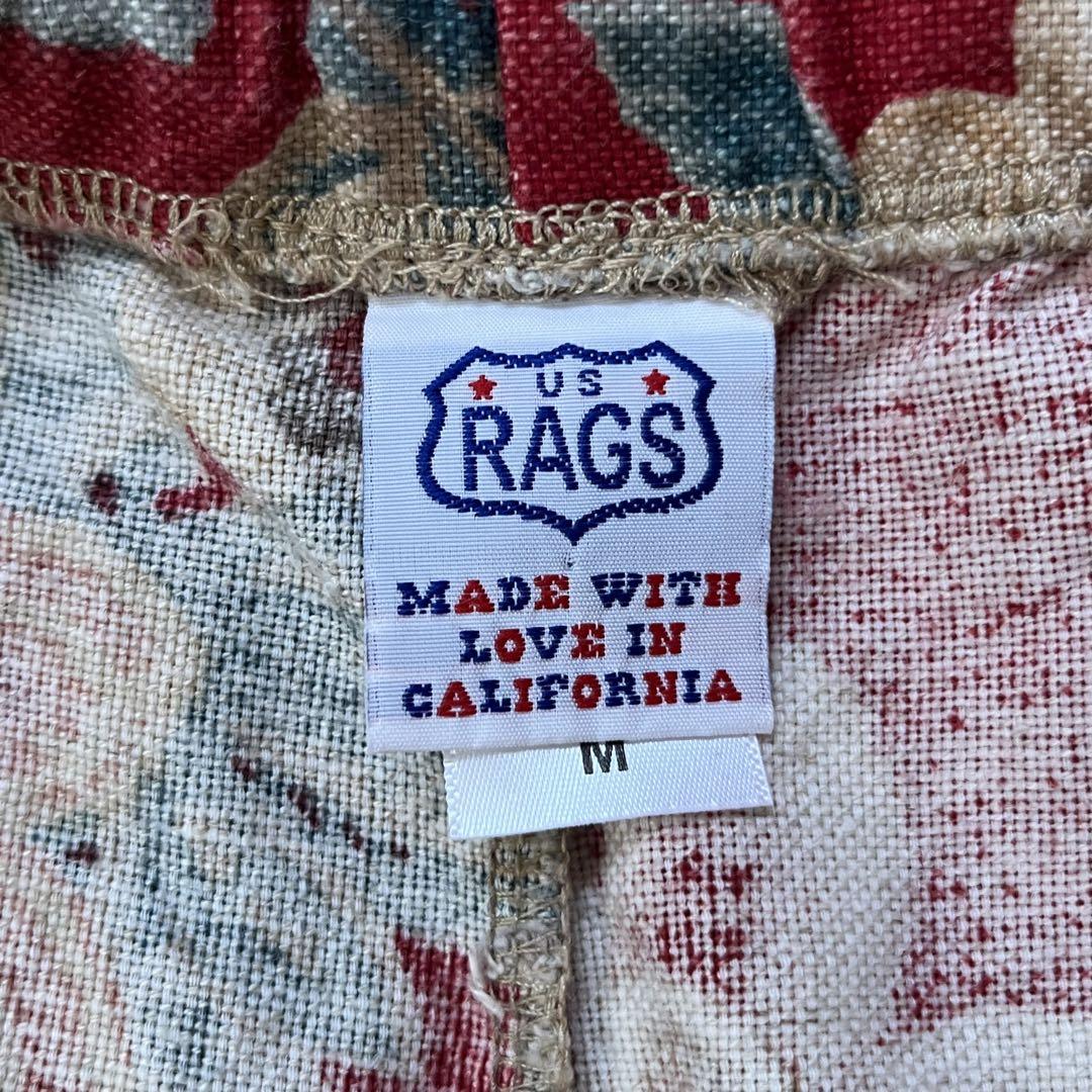 【US RAGS】 花柄 リネンパンツ USA製