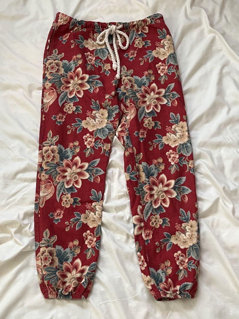 【US RAGS】 花柄 リネンパンツ USA製