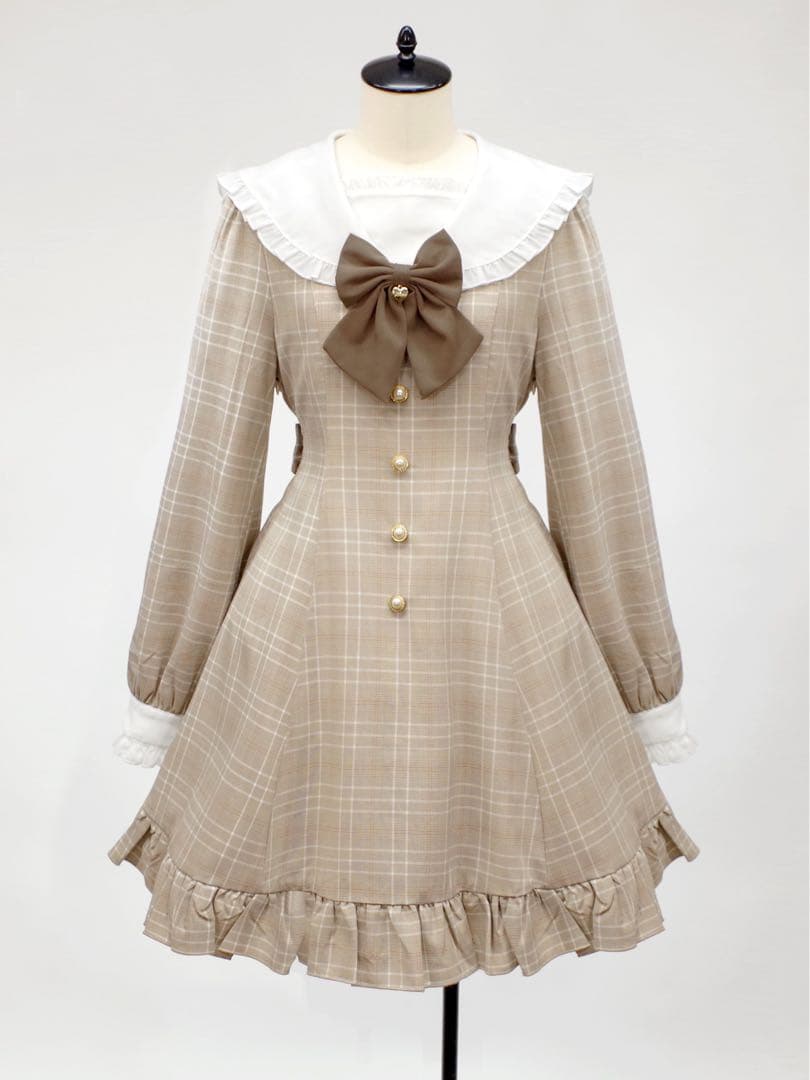 即購入可 送料込 Amavel ワンピース ブラウン チェック