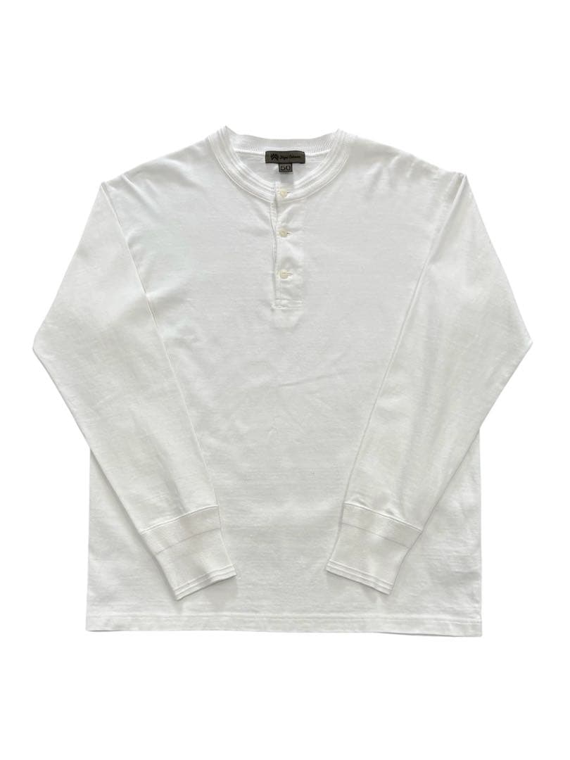 ナイジェルケーボン専用ヘンリーネック 長袖 ロングスリーブ ホワイト メンズ50