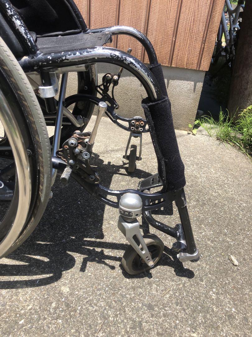 未整備　MAX PLEASURE 車椅子　カーボンホイール　マックスプレジャー