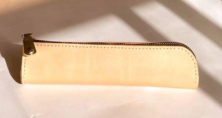 ヌメ本革ペンケース 本革手作り 筆箱 三角型 手縫い Contiship In