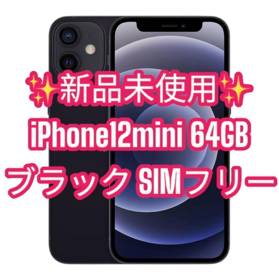 新品未使用】iPhone12mini 64GB SIMフリー ブラック スマホ